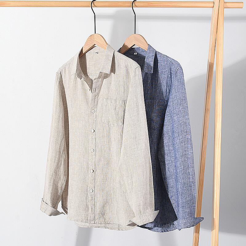 Pure Linen Long Sleeve Casual Shirt