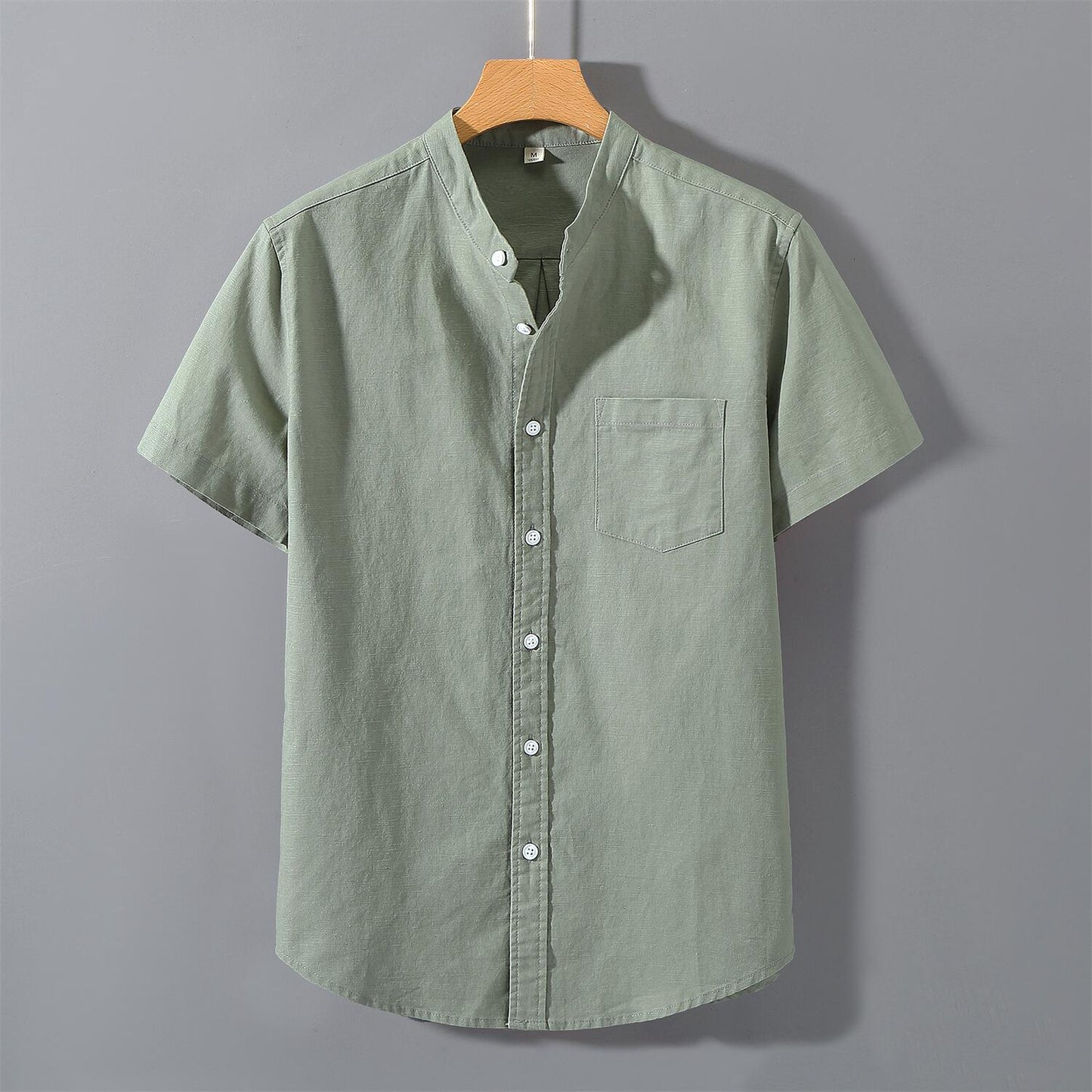 Loose Fit Linen Short Sleeve Shirt