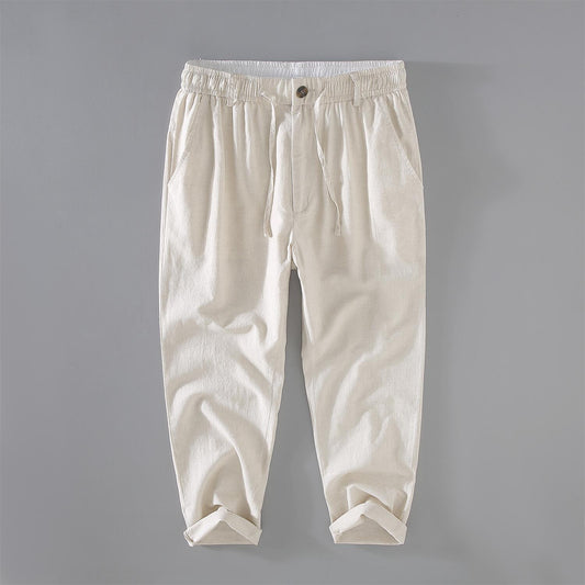 Men's Lightweight Linen Cropped Pants